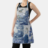 フローラバードイングリッシュガーデンブルーとホワイトトイレA エプロン (インサイチュ)