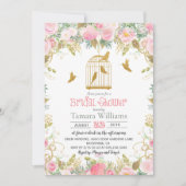 フローラバードケージブライダルシャワー招待 招待状 (正面)