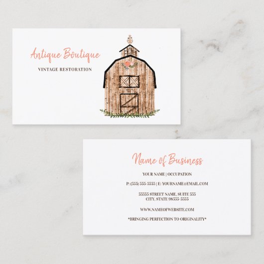 フローラバーンアンティークファームビジネスカード 名刺 (正面/裏面)