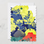 フローラバーンドオレンジイエローネイビーブルーグリーン結婚ズ 招待状 (裏面)