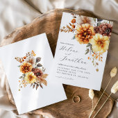フローラバーンドオレンジテラコッタエレガントな結婚式 招待状