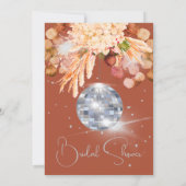 フローラバーンドオレンジディスコボールブライダルシャワー 招待状 (裏面)