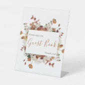 フローラバーンドオレンジブルグンディ結婚ズゲストブック 台座サイン (正面)