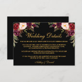 フローラバー結婚ガンディの詳細ブラックインサートカード エンクロージャーカード (正面/裏面)