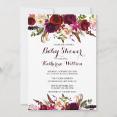 フローラバ素朴ルガンディマルサラベビーシャワー 招待状 (正面)