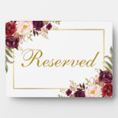 フローラバ結婚ルガンディの予約済み5x7テーブル フォトプラーク (正面)