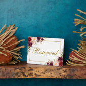 フローラバ結婚ルガンディの予約済み5x7テーブル フォトプラーク (側面)