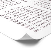 フローラバ結婚ルガンディ座席表 ポスター (角)