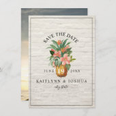 フローラパイナップルビーチ写真結婚の セーブザデート (正面/裏面)