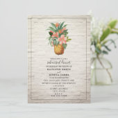 フローラパイナップル結婚ブリックのリハーサルディナー 招待状 (スタンド正面)