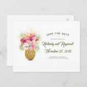 フローラパイナップル花瓶トロピカルビーチ保存日 案内ポストカード (正面/裏面)