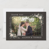 フローラパインホリデーウィンタークリスマ結婚ス サンキューカード (正面)