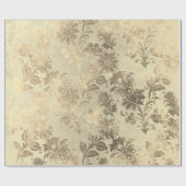 フローラパウダーグランジーダマスクセピアシャンパーニュ金ゴールド ラッピングペーパー (フラット)