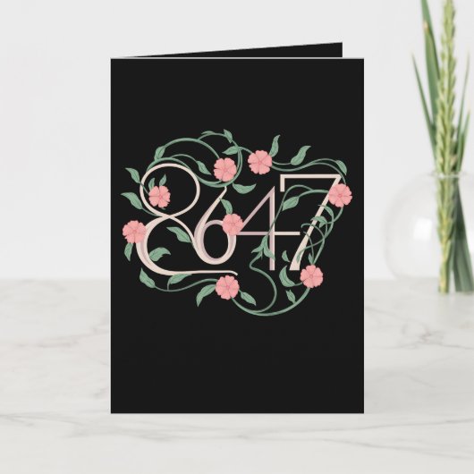 フローラパステルアンチトランプ8647 86 47ボホ カード (正面)