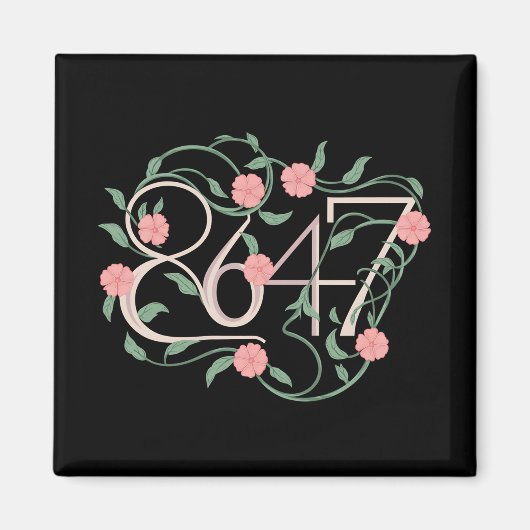 フローラパステルアンチトランプ8647 86 47ボホ マグネット (正面)