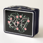 フローラパステルアンチトランプ8647 86 47ボホ メタルランチボックス (正面)