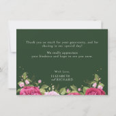フローラパステルウォーターカラーバラ結婚ズ サンキューカード (裏面)