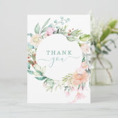 フローラパステルウォーターカラーリース サンキューカード (スタンド正面)