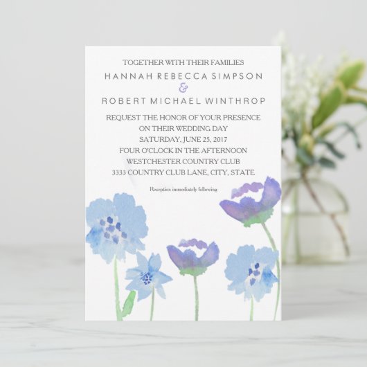 フローラパステルウォーターカラー結婚式招待状 招待状 (スタンド正面)