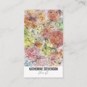 フローラパステルウォーターカラー&インクアートフローリスト 名刺 (正面)