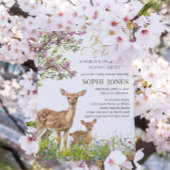フローラパステルウッドランドディアベビーシャワー招待状 招待状