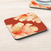 フローラパステルエレガントピーチ懸命プラスチックコースター コースター (左側)