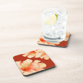 フローラパステルエレガントピーチ懸命プラスチックコースター コースター (右側)