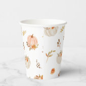 フローラパステルオレンジ秋リトルカボチャ誕生日 紙コップ (右)