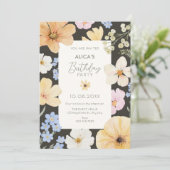 フローラパステルカラー誕生日 招待状 (スタンド正面)