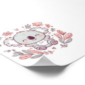 フローラパステルコアラデザインソフトカラーコアラアート ポスター (角)