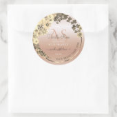 フローラパステルコーラルクリームプロダクトラベルイニシャル ラウンドシール (バッグ)