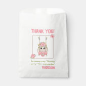 フローラパステルピンクバレリーナバニーありがとう フェイバーバッグ (正面)