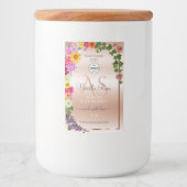 フローラパステルピンク製品ラベルモノグラムとロゴ フードラベル (正面)