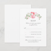 フローラパステルフラワーズウェディングRSVPカード 出欠カード (正面/裏面)