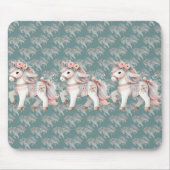 フローラパステルホースファンタジーイラストレーションプランナー マウスパッド (正面)