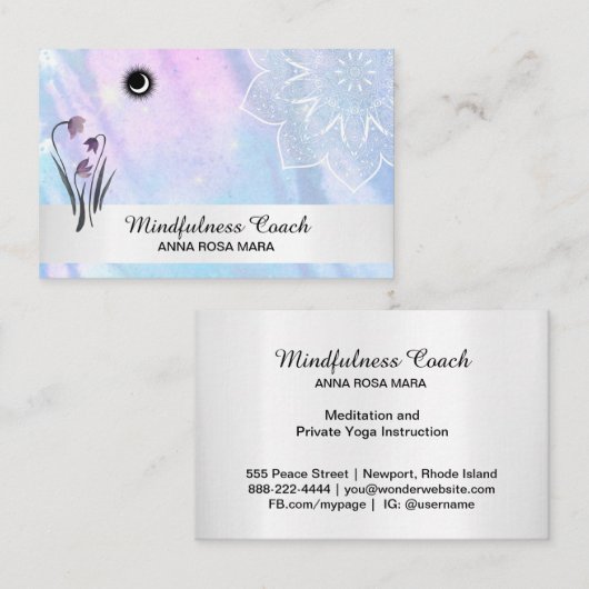 *～*フローラパステル月曼荼羅箔 名刺 (正面/裏面)