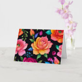 フローラパタンバラ折り箔挨拶カード 箔グリーティングカード (蘭)