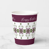 フローラパターン（の模様が）あるアクセント 紙コップ (裏面)