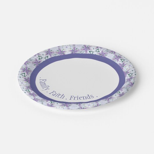 フローラパターン（の模様が）あるエレガントの花 ペーパープレート (アングル)