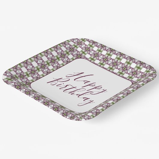 フローラパターン（の模様が）あるデザイナー広場 ペーパープレート (傾斜あり)