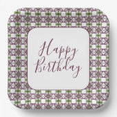 フローラパターン（の模様が）あるデザイナー広場 ペーパープレート (正面)