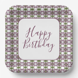 フローラパターン（の模様が）あるデザイナー広場 ペーパープレート