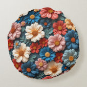 フローラパターン(の模様が)あるファンシークッション ラウンドクッション (裏面)