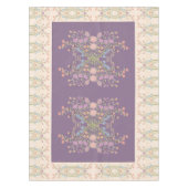 フローラパターン（の模様が）ある縁紫 テーブルクロス (正面)