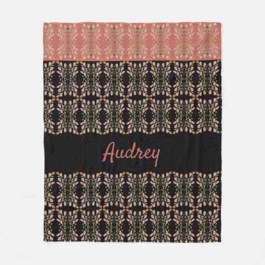 フローラパターン(の模様が)ある設計者 フリースブランケット (正面)