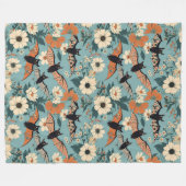 フローラパッチワークハロウィーンこうもり&花 フリースブランケット (正面(横))