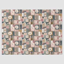 フローラパッチワークパターンティッシュペーパー 薄葉紙