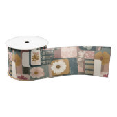 フローラパッチワークパターン サテンリボン (リール)