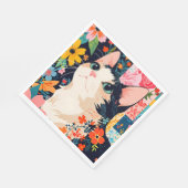 フローラパッチワーク猫 スタンダードランチョンナプキン (角)