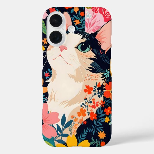 フローラパッチワーク猫 Case-Mate iPhoneケース (裏面)